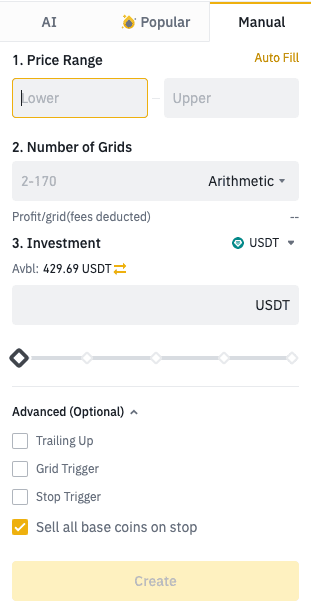 интерфейс бинанс