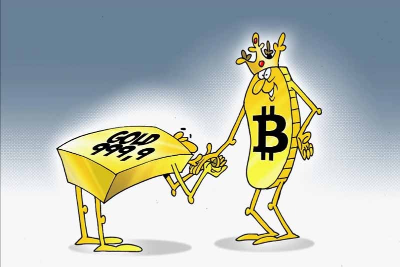 мем про биткоин и золото