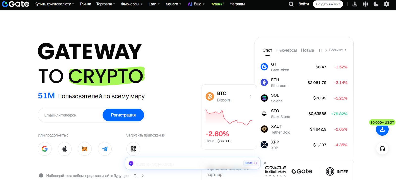 Интерфейс Gate.io